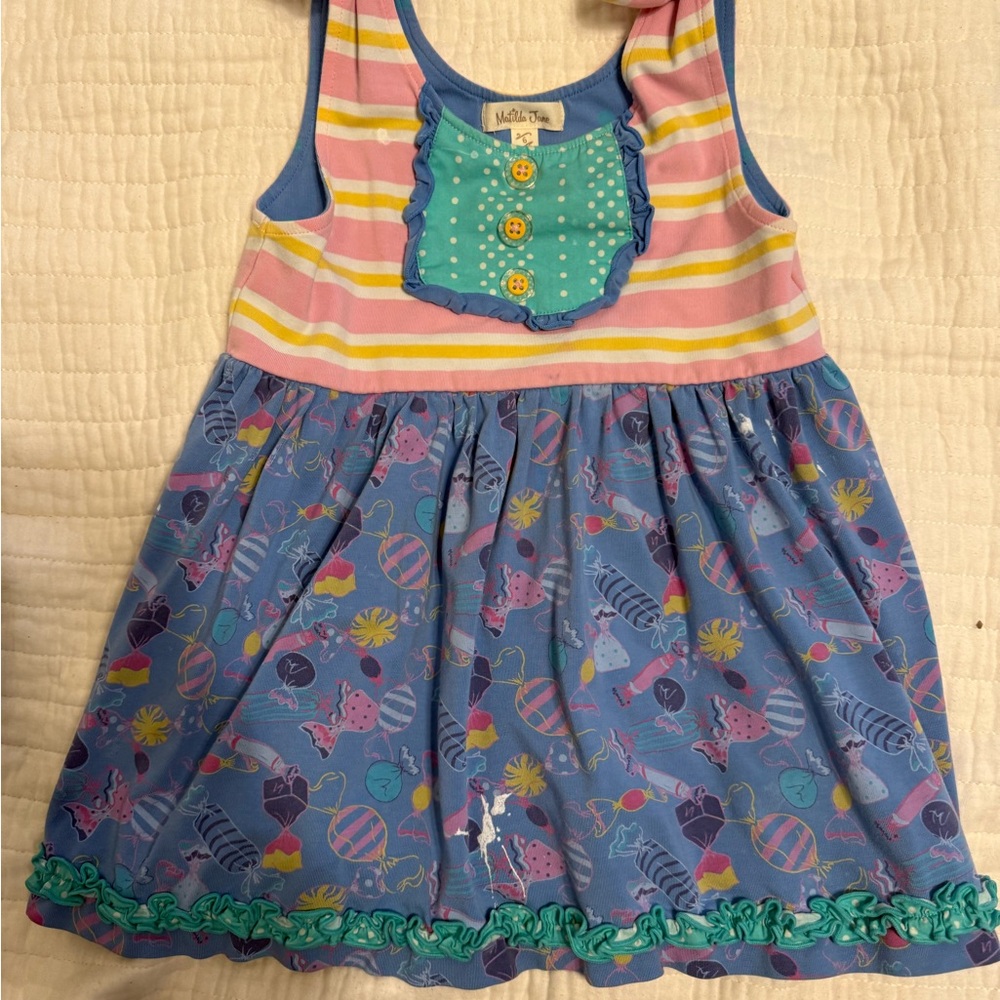 Matilda Jane Blue and Teal Polka Dot Dress